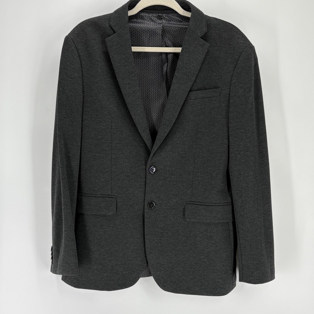 Express Blazer Men 38 Short Black Dickey Sport Coat Slim High Neck NYC Winter